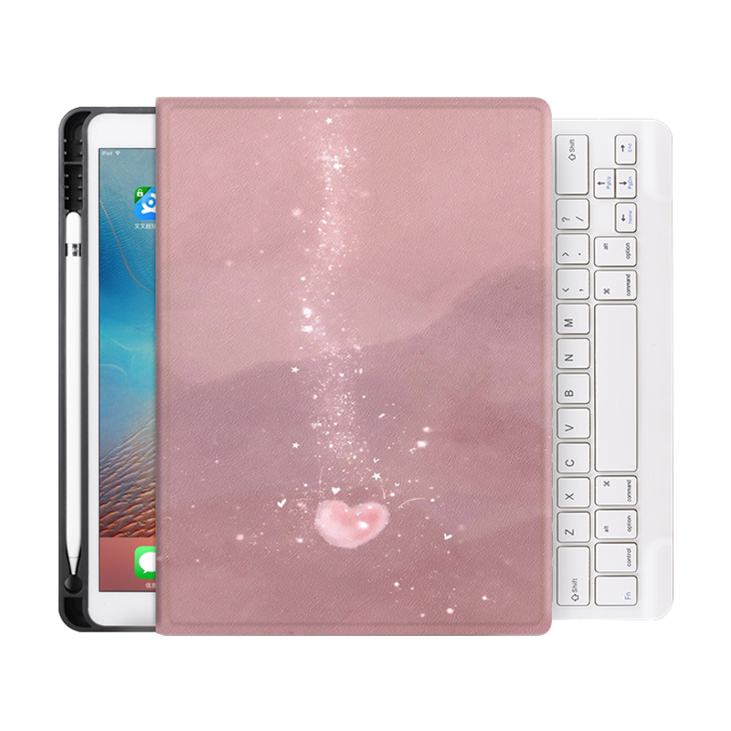 Pencil Holder Kids Custom Bluetooth Keyboard Cover for iPad 9.7 2017 2018 with Wireless Keyboard