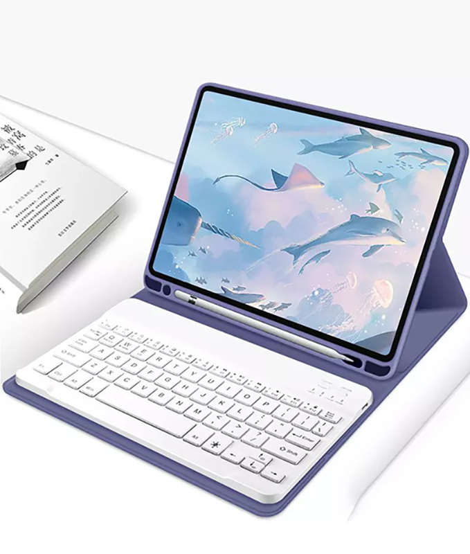 Bluetooth Keyboard With Pencil Holder Tablet Case Funda For iPad 10.2 2021