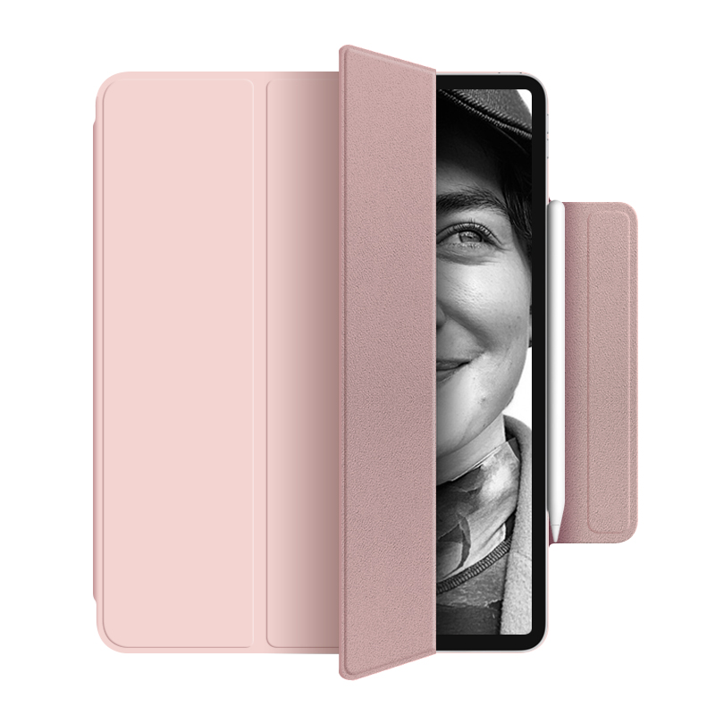 Trifold Soft Anto Sleep Wake Function Tablet Case With Strong Magnetic For iPad Pro 12.9 2020