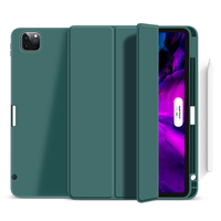 Dark Green Tablet Case With Pencil Holder On The Right For iPad Pro 11 2020